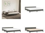 Vidaxl Struttura Letto Con Testiera Grigio Scuro 180X200 Cm In Velluto - Struttura Letto Con Testiera - Struttura Letto Con Testiera - Struttura Letto - Letto Con Testiera
