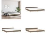Vidaxl Struttura Letto Con Testiera Taupe 200X200 Cm In Tessuto - Struttura Letto Con Testiera - Struttura Letto Con Testiera - Struttura Letto - Letto Con Testiera