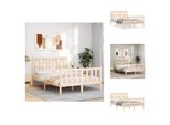 Vidaxl Letto In Legno Massiccio Con Testiera 140X200 Cm - Letti E Strutture Letto