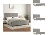 Vidaxl Struttura Letto Con Testiera In Velluto Grigio Chiaro 180X200 Cm - Letti E Strutture Letto