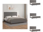 Vidaxl Struttura Letto Con Testiera Grigia 200X200 Cm In Pelle Finta - Letti E Strutture Letto