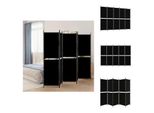 Vidaxl Paravento 5 Pezzi Nero 250X180 Cm Tessuto - Divisorio Per Ambienti