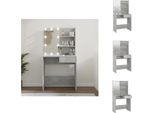 Vidaxl Tavolino Da Toilette Con Led In Cemento Grigio 74,5X40X141 Cm - Tavolini Da Toilette