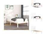 Vidaxl Letto In Legno Massiccio Di Pino Bianco 90X200 Cm - Letti E Strutture Letto
