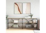 The Living Store Tavolo Consolle Rovere Sonoma 200X30X75 Cm Materiale A Base Di Legno E Ferro