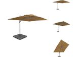 Vidaxl Ombrellone Con Portaombrelli Taupe - Ombrelloni E Parasole