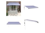 Vidaxl Tenda Elettrica A Manovella Blu E Bianca 3,5X2,5 M - Tenda Da Sole - Tende Da Sole - Tenda Retrattile - Tenda Retrattile