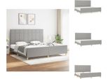 Vidaxl Struttura Letto Con Testiera In Tessuto Grigio Chiaro 200X200 Cm - Letti E Strutture Letto