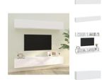 Vidaxl Mobili Tv A Parete 4 Pz. Bianco 100X30X30 Cm - Mobili Tv