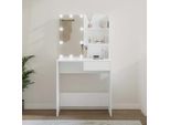 The Living Store Comodino Con Led Bianco 74,5X40X141 Cm