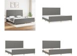 Vidaxl Struttura Letto Con Testiera In Tessuto Grigio Scuro 200X200 Cm - Struttura Letto Con Testiera - Struttura Letto Con Testiera - Struttura Letto - Letto Con Testiera