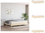 Vidaxl Struttura Letto Crema 200X200 Cm In Tessuto - Letti E Strutture Letto