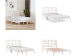 Vidaxl Letto In Legno Massiccio Di Pino Bianco 140X200 Cm - Struttura Letto - Letto - Struttura Letto In Legno