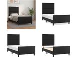 Vidaxl Struttura Letto Con Testiera Nera 100X200 Cm In Pelle Finta - Struttura Letto Con Testiera - Struttura Letto Con Testiera - Letto Con Testiera - Struttura Letto Con Testiera