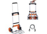 Vevor Carrello Portasacchi Pieghevole 125 Kg Carrello Da Trasporto In Lega Di Alluminio E Plastica Carrello Impilabile Con Maniglia Regolabile 820-1105 Mm Carrello Pieghevole Con Corda Di Legatura Dimensioni Compatte Per Lo Stoccaggio