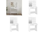 Vidaxl Tavolo Da Toilette Con Led Bianco 74,5X40X141 Cm - Tavolo Da Toilette - Tavolo Da Trucco - Tavolo Cosmetico - Tavolo Da Toilette