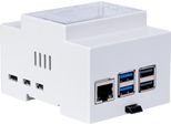 JOY-IT Alloggiamento Per Guida Din Per Raspberry Pi 5, Bianco, Rb-Casep5-07