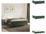 Vidaxl Letto A Molle Verde Scuro 160X200 Cm In Velluto - Letti E Strutture Letto