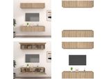 Vidaxl Mobili Tv 4 Pezzi Rovere Sonoma 80X30X30 Cm Materiale A Base Di Legno - Mobile Tv - Mobili Tv - Mobile Tv A Parete - Mobili Tv