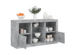 Vidaxl Credenza Con Luci Led Grigio Cemento 123X37X67 Cm