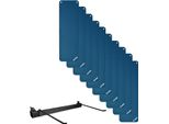 10X Tappeto Da Ginnastica Oliver Con Occhielli E Supporto A Parete 180 X 60 X 1,5 Cm - Blu
