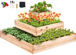 Vevor Letto Rialzato 113 X 113 X 51 Cm Fioriera In Legno Di Abete Fioriera Per Ortaggi Fioriera Per Erbe Aromatiche Fioriera Da Giardino Ideale Per La Coltivazione Di Ortaggi, Frutta, Erbe Aromatiche, Piante Grasse Ecc.