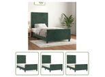 The Living Store Struttura Letto Con Testiera In Velluto Verde Scuro 80X200 Cm