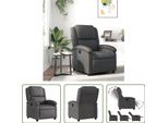 The Living Store Relaxsessel Grau Echtleder