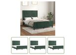 The Living Store Struttura Letto Con Testiera In Velluto Verde Scuro 140X200 Cm