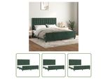 The Living Store Struttura Letto Con Testiera In Velluto Verde Scuro 180X200 Cm