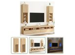 The Living Store Mobili Tv Con Luci Led 2 Pezzi Rovere Sonoma 30,5X30X102 Cm