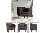 The Living Store Sedia Club In Pelle Finta Marrone
