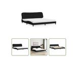 The Living Store Letto Con Materasso Nero 200X200 Cm In Tessuto