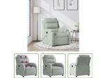 The Living Store Poltrona Massaggiante In Velluto Grigio Chiaro