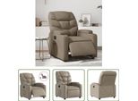 The Living Store Poltrona Relax Elettrica In Pelle Finta Marrone Cappuccino