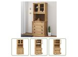 The Living Store Credenza Vigo 80X40X176 Cm Massivholz Kiefer