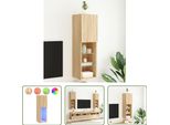 The Living Store Mobile Tv Con Luci Led Rovere Sonoma 30,5X30X102 Cm