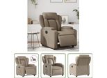 The Living Store Poltrona Relax Elettrica In Pelle Finta Marrone Cappuccino