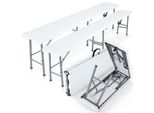 Arebos 2X Panca Da Birra Pieghevole 183X28X43 Cm Pieghevole, Campeggio E Giardino, Bianco