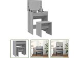 The Living Store Comodino Con Sgabello Grey Sonoma 60X40X113,5 Cm