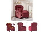 The Living Store Sedia Massaggiante Elettrica In Tessuto Rosso Vino