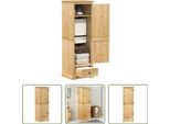 The Living Store Armadio 55X50X170 Cm In Legno Di Pino Massiccio