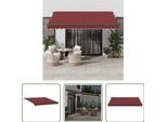 The Living Store Tenda Manuale Con Led Rosso Vino 400X300 Cm