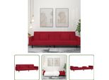 The Living Store Divano Letto A 2 Posti Con 2 Cuscini In Velluto Rosso Vino