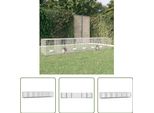 The Living Store Gabbia Per Conigli 6 Pannelli 327X79X54 Cm Ferro Zincato