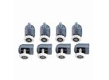 8 X Doppio Fondo Superiore Porta Doccia Rulli Pulegge Ruote Corridori Bagno Ruota Singola