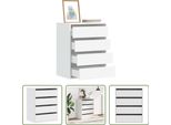 The Living Store Cassettiera Bianca 60X41X76 Cm In Materiale Ligneo