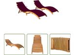 The Living Store Lettini Prendisole 2 Pezzi Con Cuscini In Legno Massiccio Di Acacia