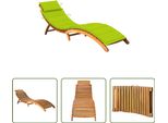 The Living Store Lettino Prendisole Con Cuscino In Legno Massiccio Di Acacia