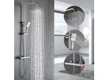 Sistema Doccia Con Termostatico, Doccia A Pioggia, Soffione In Acciaio Inox 304, Set Completo Di Rubinetteria Per Doccia, Incluso Termostatico Per Doccia, Supporto A Parete Regolabile